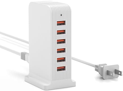 Revolutionary 6-Port USB C Charging Hub – High-Speed Multi-Device Power Station for i Phone 15/14/13/12, i Pad, Samsung Galaxy, and Google Pixel – Compact Travel Charger with Advanced Safety Features – Ultimate Solution for Efficient Charging at Home, Office, and On-the-Go