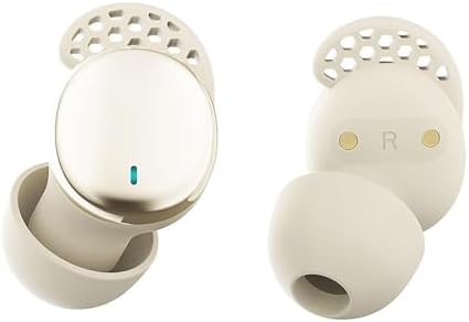 Transform Your Sleep Experience with Luxurious Gold Wireless Noise-Canceling Earbuds – Perfectly Designed for Side Sleepers, Featuring Sleep Mode, LED Battery Indicator, Effortless Device Compatibility, and Ultimate Comfort for Restful Nights and Daily Use