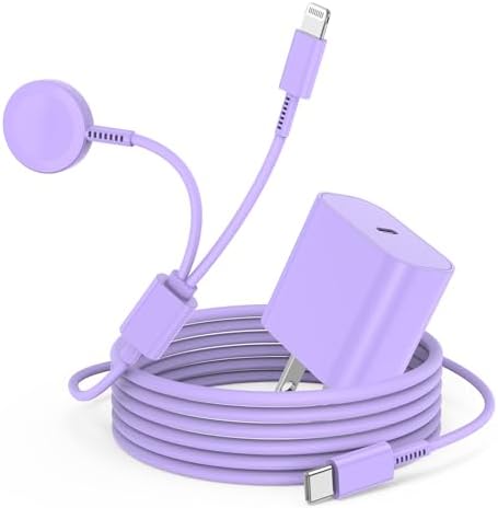 Revolutionary 2-in-1 USB C Magnetic Charger for Apple Devices – MFi Certified 20 W Fast Charge Cable with 6-ft Flexibility for Ultimate Convenience – Perfect Compatibility with Apple Watch Series 8/7/SE/6/5/4/3/2/1 and i Phone 14/13/12/11/XS – Your Premium Solution for Rapid Power Delivery on the Go
