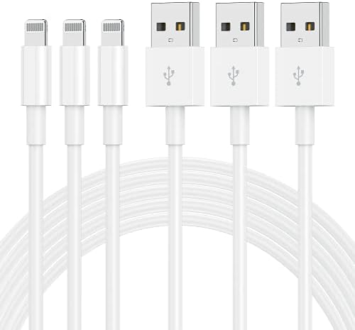 3 Pack 10 FT Apple MFi Certified Lightning to USB Charging Cables for i Phone 12/11/10/X/XR/8 – Fast, Durable, and Flexible Charging Solution for Enhanced Device Usability and Performance