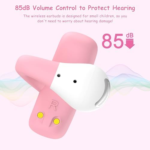 BANIGIPA Kids Bluetooth 5.4 Open Ear True Wireless Earbuds – Ultra-Lightweight Headphones with Safe 85 d B Volume Control for Young Listeners – Perfectly Designed for School, Travel & Clear Communication with Built-in Mic