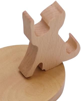 Whimsical Dog-Themed Wooden Phone Stand – Charming Desk Accessory for Mobile Devices, Perfect Gift for Pet Enthusiasts, Stylish and Functional Home Office Decor with Stable Anti-Slip Base for Enhanced Productivity and Optimal Viewing Experience