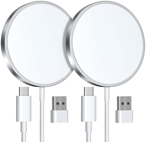 Magnetic Wireless Charger Duo – Hoonyer’s 15 W Fast Charging Pad for i Phone 16, 15, 14, 13, 12 & Air Pods 3/2/Pro – USB-C Cable & USB-A Converter Included – Ultimate Efficiency & Style for Tech Enthusiasts