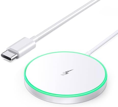 Magnetic 15 W Wireless Charger with Dual Ports – Fast Mag Safe Charging Pad for i Phone 12-16 & Air Pods – Sleek Black Design with LED Status Indicator for Effortless Device Powering