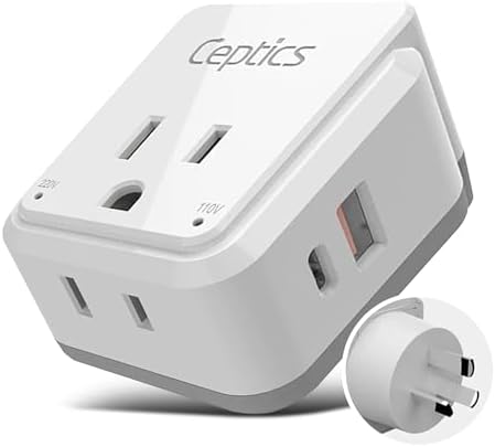Compact Travel Power Adapter Set for Brazil, Peru & Chile – 20 W Dual USB & USB-C Charger with 2 USA Sockets – Fast Charging with Type C & N Attachments – Portable Plug Converter for Global Travelers – Stay Connected Anywhere