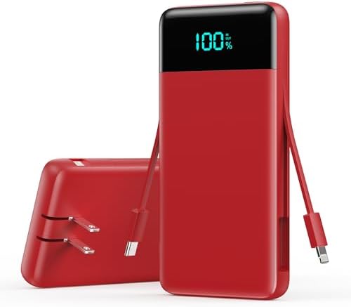 Ultimate 13800 m Ah Portable Power Bank with Built-In Cables & Wall Plug – Fast Charging Solution for i Phone 16/15/14, Galaxy & Android Devices – Travel-Ready Battery Pack with 4 Outputs for Multi-Device Charging – Compact, Lightweight & Durable Design for On-the-Go Power