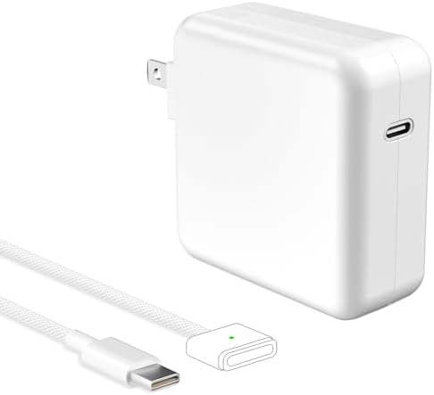 70 W Magnetic T-Tip Charger for Mac Book Pro 14″ (2021-2023) & Mac Book Air 13/15″ (2022-2024) with 6.6 FT USB-C Braided Cable – Fast, Safe, and Compatible Charging Solution for Your Apple Devices, Featuring Smart IC Technology and Portable Design for Travel and Storage, UL/CE/FCC/ROHS Certified for Reliable Performance and Protection Against Overheating and Short-Circuits – Customer-Focused 30-Day Return Policy for Complete Peace of Mind