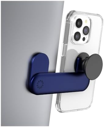 Sleek Silver Pop Sockets Laptop Phone Mount – 360-Degree Rotating Device Holder for Enhanced Productivity and Effortless Connectivity – Perfect for Multitaskers and Professionals