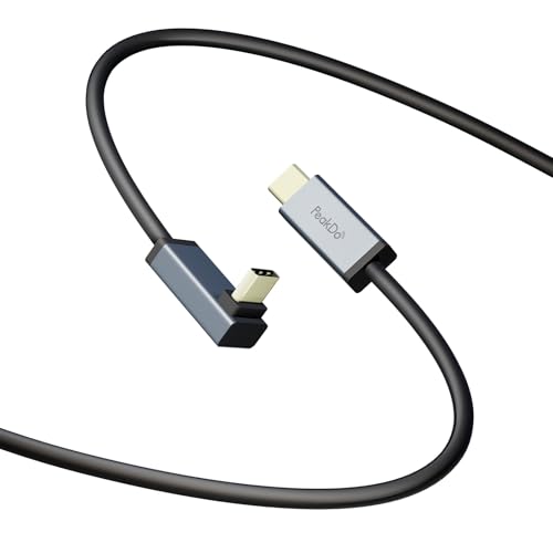 PeakDo USB C Cable 90 Degree, 5FT/60W Soft Silicone Charger, USB3.0 Type C Fast Charging and Video Data Transfer for Laptop, Tablet, Phone, ROG Ally & Steam Deck – Enhanced Compatibility and Speed