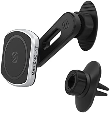 Transform Your Driving Experience with the Scosche MP2 FM-XCES0 Magic Mount Pro2 – Universal Flush Magnetic Car Mount Compatible with Mag Safe, i Phones, Galaxy, Pixel & All Smartphones – Effortless Hands-Free Access and Enhanced Stability for Safe Navigation