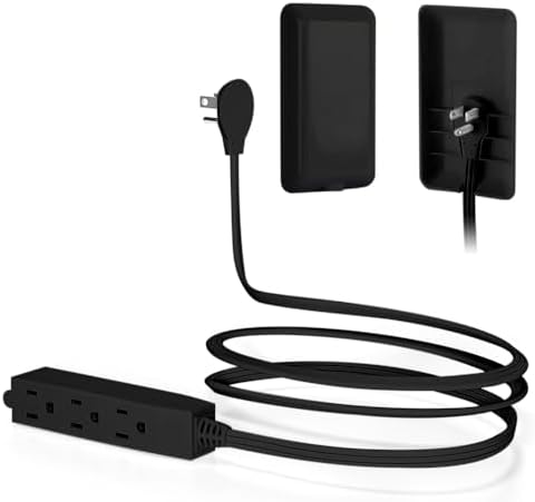 CILIA Ultra-Thin Flat-Face Outlet Extender – 3-Outlet Childproof Power Strip with 3 ft Extension Cord, Space-Saving Wall Plate for Home & Office, Smart Cord Management Solution, Enhanced Device Compatibility in White