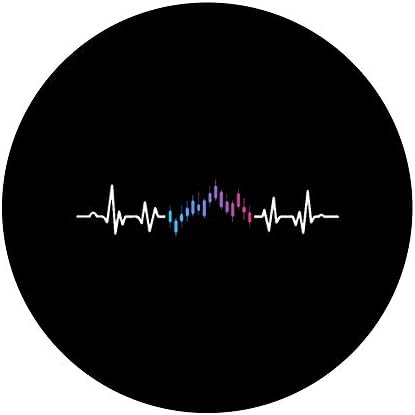 Heartbeat Pulse Stock Day Trader Forex Trading Investor PopSockets PopGrip: Swappable Grip for Phones & Tablets – Enhanced Compatibility and Speed