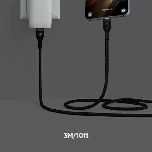 Maximize Your Charging Potential with the Belkin Boost Charge Pro Flex 6.6 ft USB-C to USB-C Braided Charger Cable – Dual Pack for Effortless Connectivity and Long-Lasting Durability – Fast Charge Compatibility with i Phone 16, Mac Book, Galaxy S25, and Nintendo Switch 2 – Tangle-Free Design, USB-IF Certified for Dependable Performance