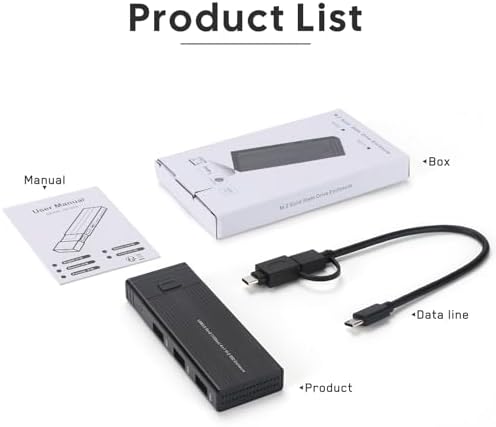 Ultra-Fast Aluminum M.2 NVMe SSD Enclosure Adapter – USB 3.2 Gen 2 (10 Gbps) with Triple Type-A Ports, Supports 2242/2260/2280 Sizes, UASP & TRIM for Optimal Performance – Perfect for Gamers & Creative Professionals