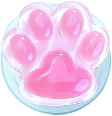 Cute Luminous Pink Cat Paw Magnetic Phone Grip Compatible with MagSafe,Kawaii 3D Shinny Phone Holder Stand for Kindle & iPhone – Adatper Iron Piece Included – Enhanced Compatibility and Speed