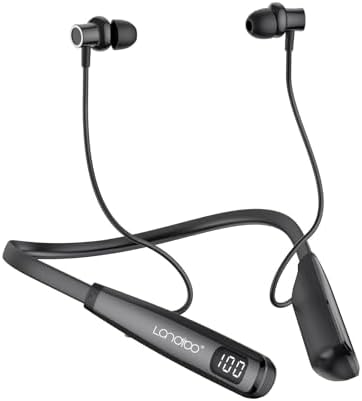 Revolutionary Bluetooth 5.0 Neck Earbuds with 100-Hour Playback – IPX5 Waterproof Sports Headphones for Active Lifestyles, Magnetic Design, Built-in Microphone & TF Card Slot for Ultimate Convenience – Perfect for Gym, Running, and Outdoor Activities (Model A12)