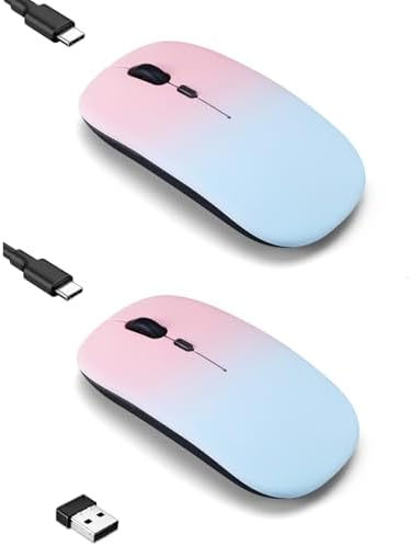 Seamless Productivity with 3 Pack Rosy Glow Red Wireless Bluetooth Mouse – Rechargeable, Silent, and Slim Dual Mode Mice for Laptop, Desktop, i Pad, and Mac – Perfect for On-the-Go Professionals and Students