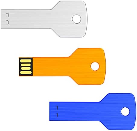 KOOTION 64 GB USB Flash Drive 3-Pack: Sleek Metal Memory Sticks in Blue, Silver, and Gold – Ultimate High-Speed Data Storage Solution with Enhanced Compatibility for Professionals and Students