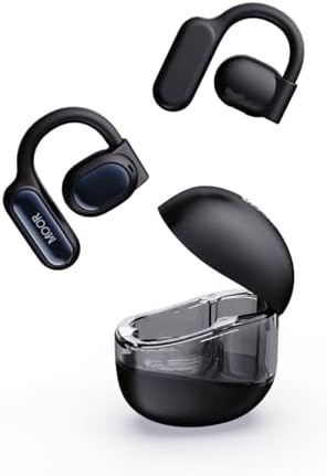 Discover the MOOR Beige Open Wave Wireless Earbuds: Premium Bluetooth 5.3 Headphones with 40-Hour Playtime, Enhanced ENC Noise Cancelling, and 16.2 mm Dynamic Drivers for Immersive Stereo Sound – IPX4 Waterproof Design for Active Lifestyles, Perfect for Commuting and Outdoor Adventures.