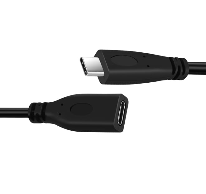 USB Type C 3.1 Panel Mount Adapter Cable 0.6FT, USB C Gen 2 Male to Female 10Gbps Data Cable with Mount Screw for MacBook Tablet, Mobile Phone, Hard Disk Drive – Enhanced Compatibility and Speed