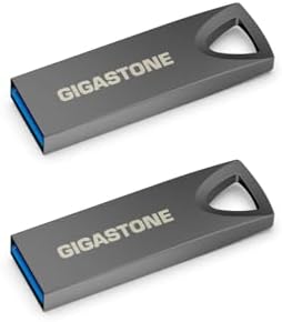 GIGASTONE Z90 128 GB USB 3.2 Gen1 Flash Drive 2-Pack – Waterproof Mini Fit Metal Thumb Drive for Fast Data Transfer, Reliable Storage Solution with USB 2.0/3.0/3.1 Compatibility – Perfect for Professionals and Students