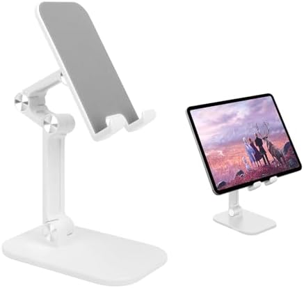 Foldable Phone Stand for Desk – Adjustable Height & Angle Cell Phone Holder, Portable Tablet Stand with Anti-Slip Base for Home, Office, and Travel, Compatible with iPhone & All 4-11″ Devices (Black) – Enhanced Compatibility and Speed