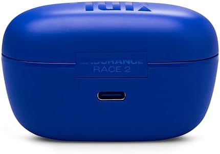 JBL Endurance Race 2 True Wireless Earbuds – IP68 Waterproof Sports Headphones with Advanced Active Noise Cancelling and 4-Mic Clarity for Superior Call Quality – Experience 48-Hours of Uninterrupted Playback with Quick Charge Capability – Perfect for Athletes Seeking Premium Sound and Durability in Eye-Catching Blue