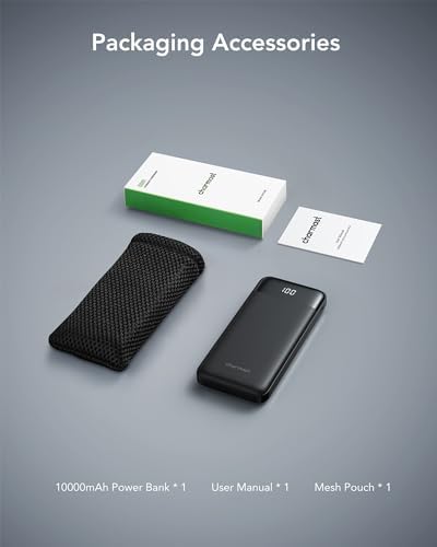 Sleek 10,000 m Ah Multi-Device Portable Charger with Built-In Cables – High-Speed 3 A Power Bank for i Phone, Samsung, Pixel, LG, Moto, i Pad – Ultimate Travel Essential with 6 Outputs for Effortless Charging on the Go
