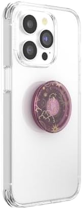 Mag Safe-Compatible Glitter Pop Socket Phone Grip & Stand – Stylish Clear Kickstand for Secure Wireless Charging and Effortless Media Viewing, Essential Cute Accessory for Enhanced Mobile Experience