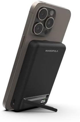 High-Capacity 10000 m Ah Magnetic Power Bank with Mag-Safe Technology – Wireless Portable Charger for i Phone 12/13/14/15/16 Pro & Max | Fast 22.5 W PD Charging, USB-C Connectivity, and Built-in Foldable Stand for Ultimate Convenience – Ideal for On-the-Go Power Solutions