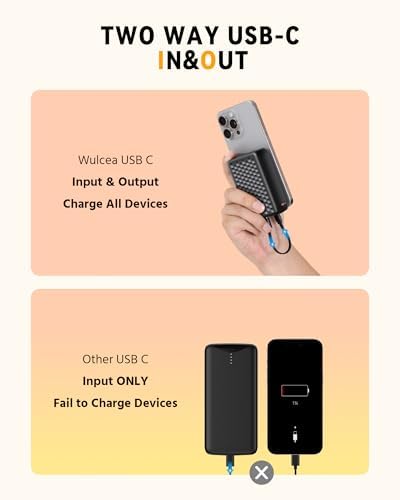 Wulcea 18400 m Ah High-Capacity Power Bank for Heated Jackets – Compact Portable Charger with Type-C Input/Output, Fast Charging & Digital Display – Reliable Power Solution for Genovega VERGOO Heated Vests and More