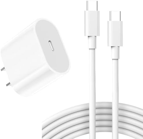 20 W USB-C Fast Charger for i Pad Pro, Air & Mini – Rapid PD Wall Charger with 6.6 ft USB-C to C Cable for Enhanced Compatibility and Efficient Charging Solutions
