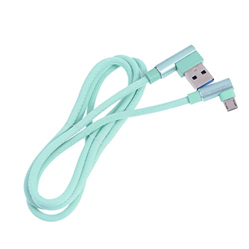 90-Degree USB Micro Cable – 1 m Nylon Braided Right Angle Charger for Universal Phones – Fast 2.4 A Data Transmission – Durable & Tangle-Free Connectivity Solution for Enhanced Performance