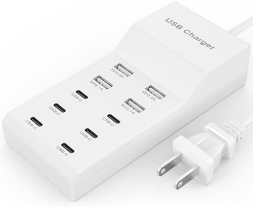 Ultimate USB Charging Hub for Multiple Devices – Fast, Smart Charge Dock with 6 USB-C & 4 USB-A Ports, Perfect for i Phone 15, Galaxy S Smartphones & More – Compact Design with Surge Protection for Home, Office & Travel