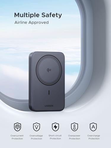 UGREEN Qi2 Certified 15 W Magnetic Power Bank – 10,000 m Ah Fast Charging Wireless Battery Pack for i Phone 16/15/14/13/12 Series – Ultra-Slim Portable Charger with 20 W USB-C Output for Ultimate Compatibility and Convenience