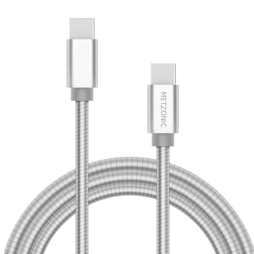 6.6 ft USB C Cable – Durable Type C to Type C Metal Braided Fast Charging Cord with PD 65 W Power Delivery & 480 Mbps Data Sync – Ideal for Smartphones, Laptops, and Tablets – Enhanced Flexibility for Home and Office Use