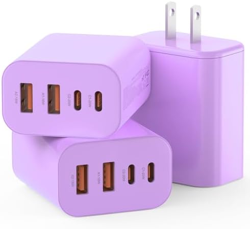 Compact 40 W Dual Port USB C Charger Block – Rapid Charge Cube for i Phone 11-16 Pro Max, i Pad, Samsung & More – Stylish Yellow Power Delivery & Quick Charge Technology for Ultimate Travel Convenience and Device Compatibility