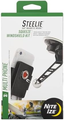 Transform Your Driving Experience with the Nite Ize Steelie Windshield Mount – Superior Magnetic Phone Holder for Effortless Access to GPS and Calls – Premium Compatibility with Mag Safe and Most Smartphones – Quick Squeeze Design for Instant Attachment – 360-Degree Rotation for Optimal Viewing – Durable and Easy to Install Car Accessory for Enhanced Safety and Convenience