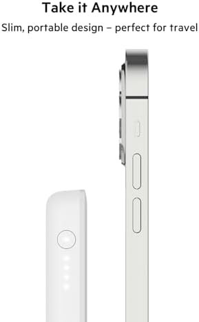 Belkin Mag Safe Wireless Power Bank – 7.5 W Portable Charger for i Phone 16, 15, 14, 13, Plus, Pro, Pro Max, Mini & Air Pods – Sleek Magnetic Battery Pack for Fast, Reliable Charging on the Go – Ideal Travel Companion in Black
