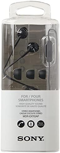 Sony MDREX110 AP Earbud Headphones – Premium Black | Enhanced Sound Quality with Hybrid Silicone Tips & Smartphone Control | Ergonomic Design for All-Day Comfort | Tangle-Free Cable for Effortless Use | Ideal for Music Lovers on the Go