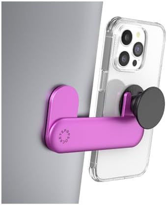 Sleek Silver Pop Sockets Laptop Phone Mount – 360-Degree Rotating Device Holder for Enhanced Productivity and Effortless Connectivity – Perfect for Multitaskers and Professionals