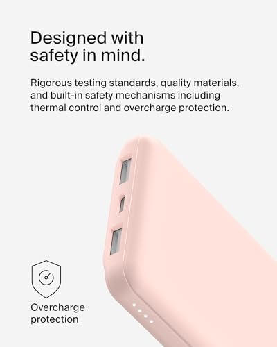 Belkin 10,000 m Ah Portable Charger – Fast Charging USB C Power Bank with Dual USB-A Ports for Multiple Devices, Includes Type-C to Type-A Cable, Compatible with i Phone 16, Samsung Galaxy S25, Nintendo Switch 2, i Pad & More – Lightweight Blue Design for Effortless Portability and Enhanced Power Delivery