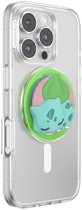 Mag Safe-Compatible Pop Socket Phone Grip Featuring Sleepy Bulbasaur – Secure Hands-Free Kickstand with Wireless Charging Support – Ideal Pokémon Accessory for Enhanced Device Handling and Viewing Experience