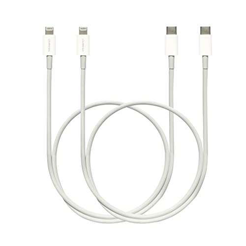 Home Spot 24-Inch USB Type C to Lightning Cable 2-Pack – MFi Certified Fast Charging Solution for i Phone and i Pad Models with Power Delivery, Durable Design, and Enhanced Compatibility for Efficient Charging and Data Transfer