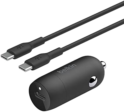Belkin Boost↑Charge™ 30 W USB-C Compact Fast Car Charger with USB-C Cable – Efficient Charging for i Phone 16, Galaxy S25, Pixel 9, Nintendo Switch 2 & More – Sleek Black Design for Ultimate Portability and Performance
