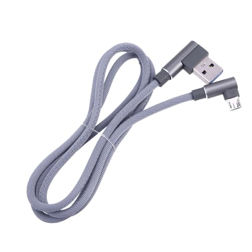 90-Degree USB Micro Cable – 1 m Nylon Braided Right Angle Charger for Universal Phones – Fast 2.4 A Data Transmission – Durable & Tangle-Free Connectivity Solution for Enhanced Performance
