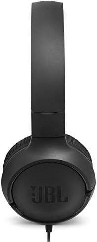 JBL Tune 500 Wired On-Ear Headphones – Lightweight, Portable Design with Pure Bass Audio for Optimal Sound Quality, Tangle-Free Cable for Easy Storage, One-Button Mic for Effortless Hands-Free Calling & Voice Activation – Perfect for Daily Use and Travel (Black)