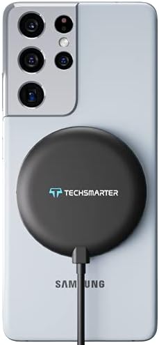 Revolutionize Your Charging Experience with the Techsmarter 15 W Fast Wireless Charger Pad – Secure Suction Cup Design for i Phone 14, Samsung S23, and Pixel Devices, Enhanced Anti-Slip Technology for Optimal Stability, Compact and Stylish with LED Charging Indicator for Effortless Power Delivery