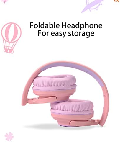 Comfort-First Volume-Limited Kids Headphones – Foldable Wired Earphones in Blue for Safe School & Travel Listening – Adjustable Fit for Young Ears