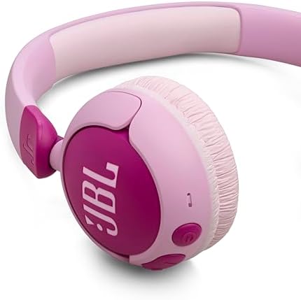 JBL Junior 320 BT Wireless On-Ear Headphones for Kids – Safe Sound Under 85 d B with Custom Parental Control, 50-Hour Battery Life, Lightweight Comfort and Stylish Blue Design – Ideal for Music, Audiobooks & Educational Content